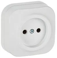 Розетка ОП GLORY РС20-2-ХБм 10А без заземл. без защ. шторок бел. матов. IEK ERH10-K01M-10