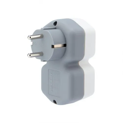 Разветвитель 2-м с заземл. 16А IP20 защ. шторки бел. Rexant 11-1087 фото 7