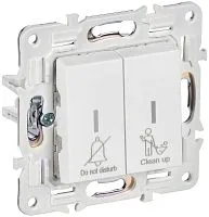 Выключатель 2-кл. SKANDY 10А SK-V16W для отелей с индикацией арктич. бел. IEK SK-V20-2-10-K01