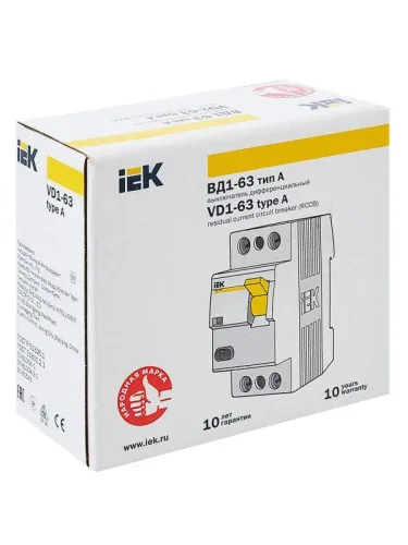 Выключатель дифференциального тока (УЗО) 2п 32А 30мА тип A ВД1-63 KARAT IEK MDV11-2-032-030 фото 11