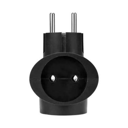 Разветвитель 3-м (1-м с заземл.) 16А универс. черн. Rexant 11-1083 фото 2