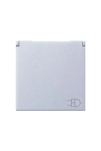 Розетка 1-м СП 2мод. Zenit 16А IP21 250В с заземл. Schuko защ. шторки с крышкой механизм серебр. ABB 2CLA228810N1301 фото 4