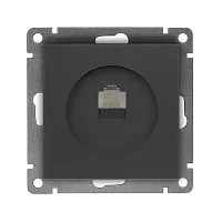 Розетка компьютерная 1-м СП Афина RJ45 кат.5E механизм графит Universal A0051-Gr