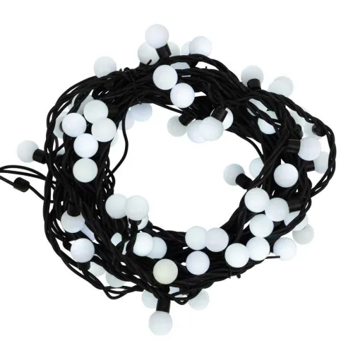 Гирлянда светодиодная "Мультишарики" 10м d23мм 80LED тепл. бел. 230В IP67 постоян. свечение провод каучук черн. соединяется (нужен шнур питания 315-000) Neon-Night 303-596 фото 2