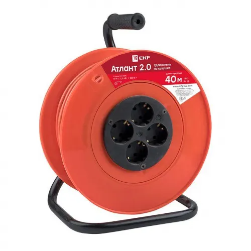 Удлинитель на катушке 4х40м с заземл. 10А IP20 Атлант 2.0 2.2кВт ПВС 3х1 PROxima EKF UKA02-10-310-4-40 фото 7
