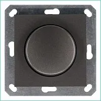 Светорегулятор поворотно-нажимной (диммер) LED 30-400Вт 1gang 2way механизм мокко Jasmart G4012Z