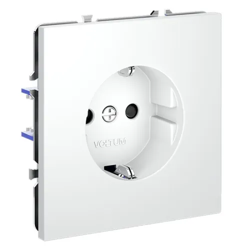 Розетка 1-м СП S70 16А с заземл. защ. шторки механизм бел. матов. Voltum VLS040202 фото 6