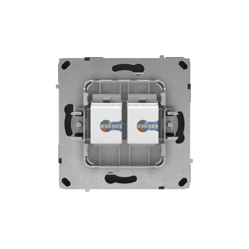 Розетка компьютерная 2-м KANT RJ45 кат.6A без шторки черн. уголь DKC 7012674 фото 2