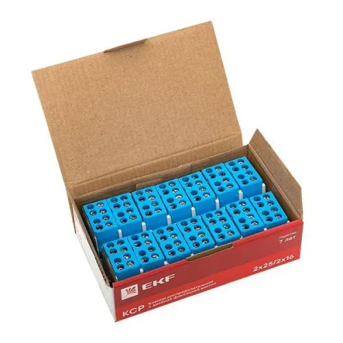 Клемма распределительная КСР с двойн. винтом 2х25/2х16 син. PROxima EKF ksr-2.25-2.16-blue фото 5