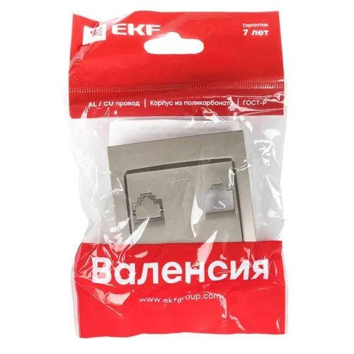 Панель лицевая Валенсия для розетки Phone 1-м кашемир PROxima EKF EST01-L-034-40 фото 4
