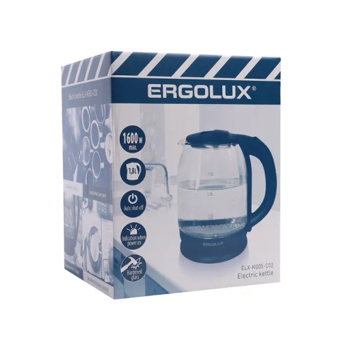 Чайник стеклянный ELX-KG05-C02 черн. ПРОМО Ergolux 14922 фото 7