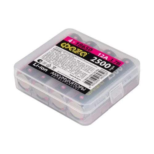 Аккумулятор 18650 3.7В Li-Ion 2500мА.ч без платы защиты PB-4 (уп.4шт) ФАZА 5060326 фото 5