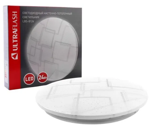 Светильник светодиодный LBS-8124 24Вт 4500К lines настенно-потолочный Ultraflash 15145 фото 4