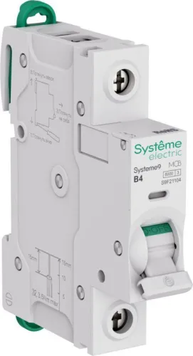 Выключатель автоматический 1п B 4А 6кА Systeme9 230В SE S9F21104