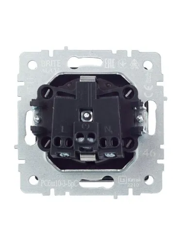 Розетка BRITE РСбш10-3-БрС 16А IP20 с заземл. защ. шторки с крышкой механизм сталь IEK BR-R16-16-K46 фото 8