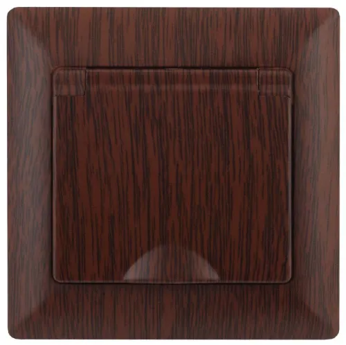 Розетка 1-м СП Solo 4-203-10 16А 250В IP20 2P+E Schuko с заземл. защ. крышка венге Intro Б0053663