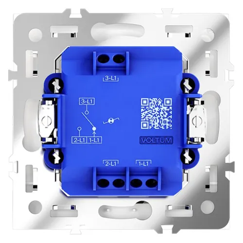 Переключатель проходной 1-кл. СП S70 10А с подсветкой механизм бел. глянцевый Voltum VLS010401 фото 4