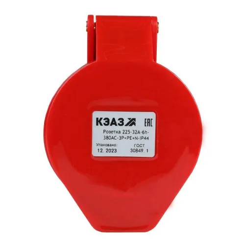 Розетка кабельная 225 32А 380AC 3P+PE+N 6ч IP44 КЭАЗ 222753 фото 2