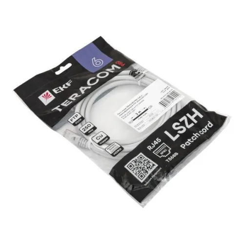 Патч-корд кат.6 экранированный FTP оболочка LSZH сер. (3.0м) TERACOM PRO EKF TRP-6FTP-LSH-3M-GY фото 4