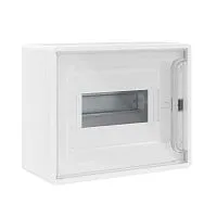 Щиток настенный 8мод. FRAME с прозр. дверцей с 2 шинами PEN на 6 и 8 отверст. бел. DKC F08W1WT