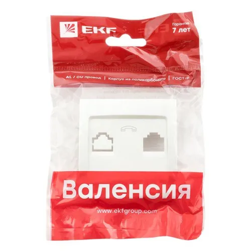 Панель лицевая Валенсия для 1-м розетки Phone жемчуж. PROxima EKF EST01-L-034-50 фото 4