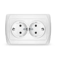 Розетка 2-м СП Маргарита 16А IP20 с заземл. бел. UNIVersal М0128