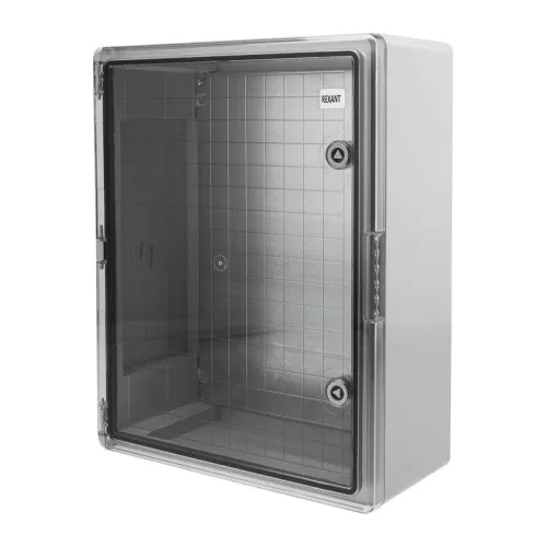 Корпус ЩМПп 500х400х180мм УХЛ1 IP65 с прозр. дверцей и монтажной панелью АБС пластик. Rexant 11-0414