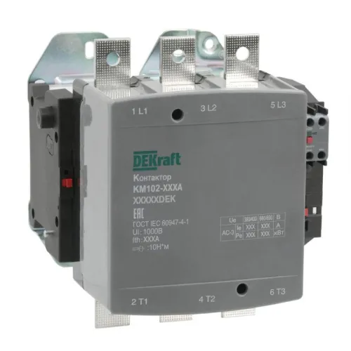 Контактор 500А 110В АС АС3 АС4 1НО+1НЗ КМ-102 DEKraft 21969DEK фото 2