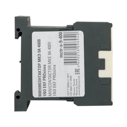 Мини-контактор МКЭ 9А кат. 400В AC 1НО PROxima EKF Mctr-s-9-400 фото 5