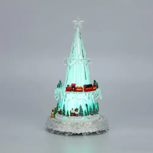 Фигура светодиодная "Новогодний поезд с мелодией" 30.5см RGB на подставке Neon-Night 513-025