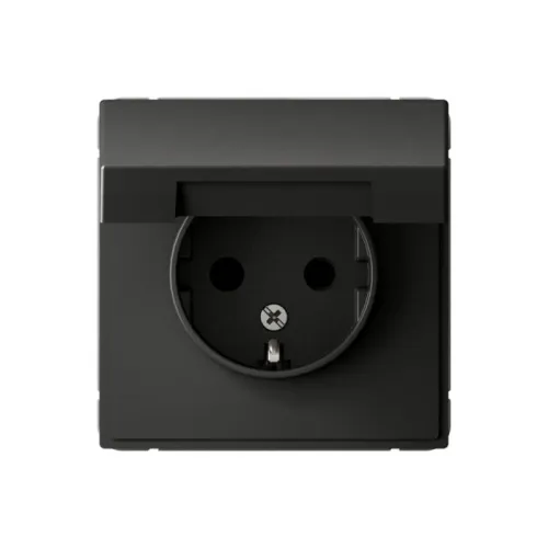 Розетка ArtGallery 16А IP20 с заземл. защ. шторки с крышкой механизм базальт SE GAL001446