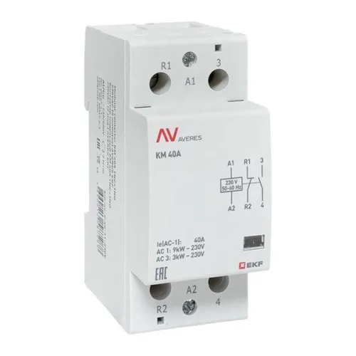 Контактор модульный КМ 40А 1NC+1NO 230В AC (2 мод.) AVERES EKF km-av-2-40-11-230V