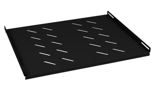 Полка 19дюйм перфорированная SH-J018-FC-600m-100KG-BK глубиной 400мм для напольных и настенных шкафов с глубиной 600мм усиленная до 100кг черн. (RAL 9004) Cabeus 8621c