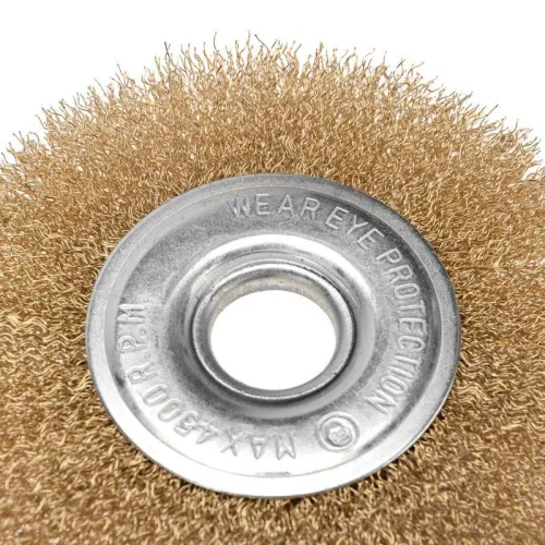 Щетка дисковая для УШМ витая латунированная проволока 125мм отв. 22.23мм Kranz KR-91-1242 фото 2