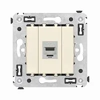 Розетка компьютерная 1-м СП Avanti "Ванильная дымка" RJ45 кат.6 без шторок экранир. механизм DKC 4405793