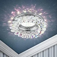 Светильник точечный DK16 CH/PR 1х50Вт GU5.3 IP20 MR16 12В/220В декор "кругл. с мелкими хрусталиками" хром./перламутр. ЭРА Б0005210