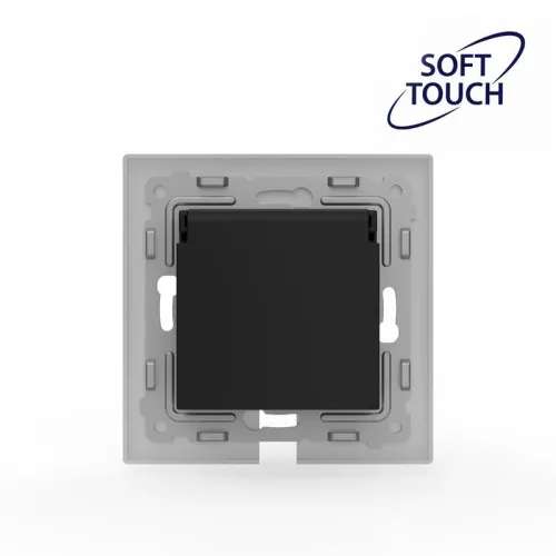 Розетка 1-м СП Pixel IP44 с заземл. с крышкой механизм карбон TOKOV ELECTRIC TKE-PX-R1ZSW1-C14-IP44 фото 3