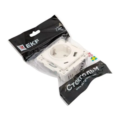Розетка 1-м СП Стокгольм 16А USB A+C с заземл. защ. шторки винтов. клеммы механизм бел. EKF EYR16-2USB-typeA-typeC фото 7