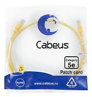 Патч-корд U/UTP кат.5E PC-UTP-RJ45-Cat.5e-1m-YL 2xRJ45/8p8c неэкранир. PVC 1м желт. Cabeus 7673c