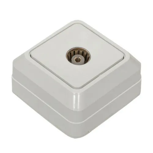 Розетка телевизионная TV 1-м ОП Рим 5-862МГц 75Ом бел. PROxima EKF ENA00-027-10 фото 3