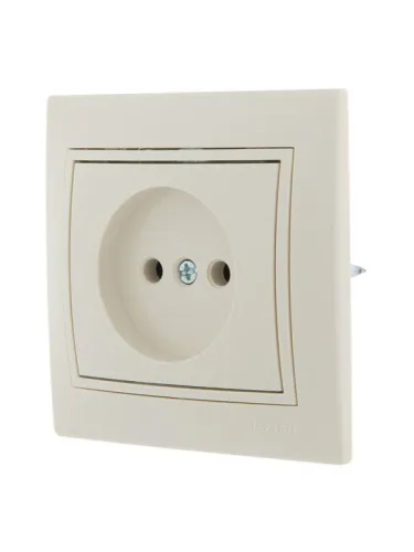 Розетка 1-м СП Mira 16А IP20 без заземл. со вставкой керамика крем. LEZARD 701-0303-121 фото 2