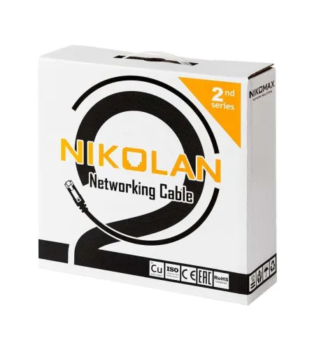 Кабель U/UTP кат.5E (класс D) 4 пары 24 AWG (0.49мм) тест по ISO/IEC 100МГц ОЖ BC чистая медь внутр. LSZH нг(А)-HFLTx оранж. (уп.305м) NIKOLAN NKL 2100C-OR фото 3