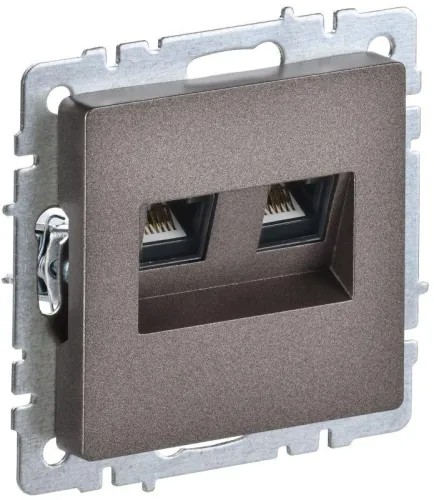 Розетка компьютерная 2-м СП BRITE RJ45 кат.5E РК10-2-БрТБ механизм бронза IEK BR-K20-1-K45