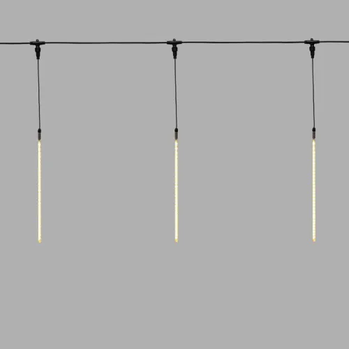 Гирлянда светодиодная "Тающие сосульки" 10шт х 50см шаг 100см 600LED тепл. бел. 24В провод каучук черн. соединяется Neon-Night 256-427 фото 5