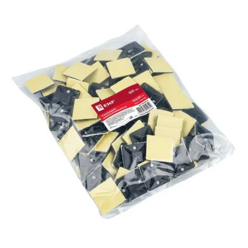 Площадка самоклеящаяся 30х30мм черн. (уп.100шт) EKF plc-30x30-b фото 3