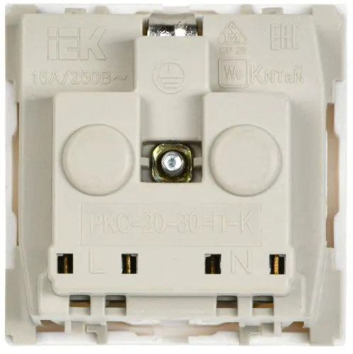 Розетка 1-м 2мод. РКС-20-30-П-К 45х45 с заземл. бел. PRIMER IEK CKK-40D-RSZB2-K01-K фото 4