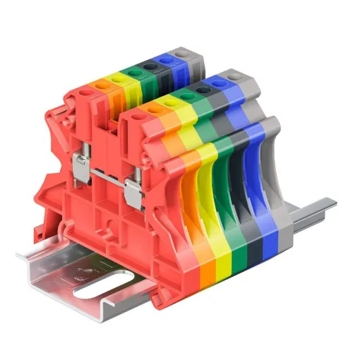 Клемма проходная винтовой зажим 2 точки подключения 2.5кв.мм оранж. DKC TUR-2.5R-OR фото 2