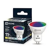 Лампа светодиодная LED-JCDR-RGBW-SMART 11Вт 3000-6500К GU5.3 990лм 230В димм. IN HOME 4690612050065