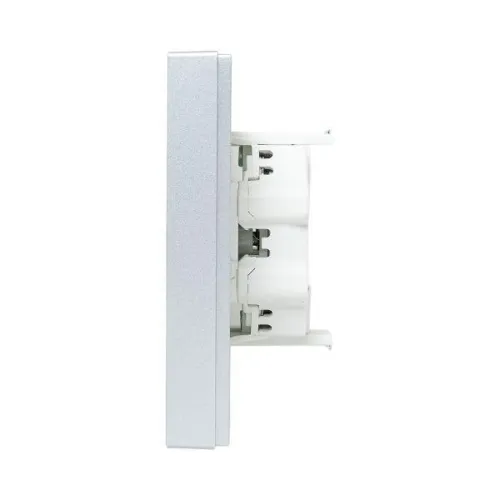 Розетка 2-м СП Эпика 16А без заземл. защ. шторки с рамкой механизм алюм. EKF UP1-SOA-201 фото 7