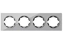 Рамка 4-м Garda горизонт стеклянная сер. 2E52401302 OneKeyElectro 2234937